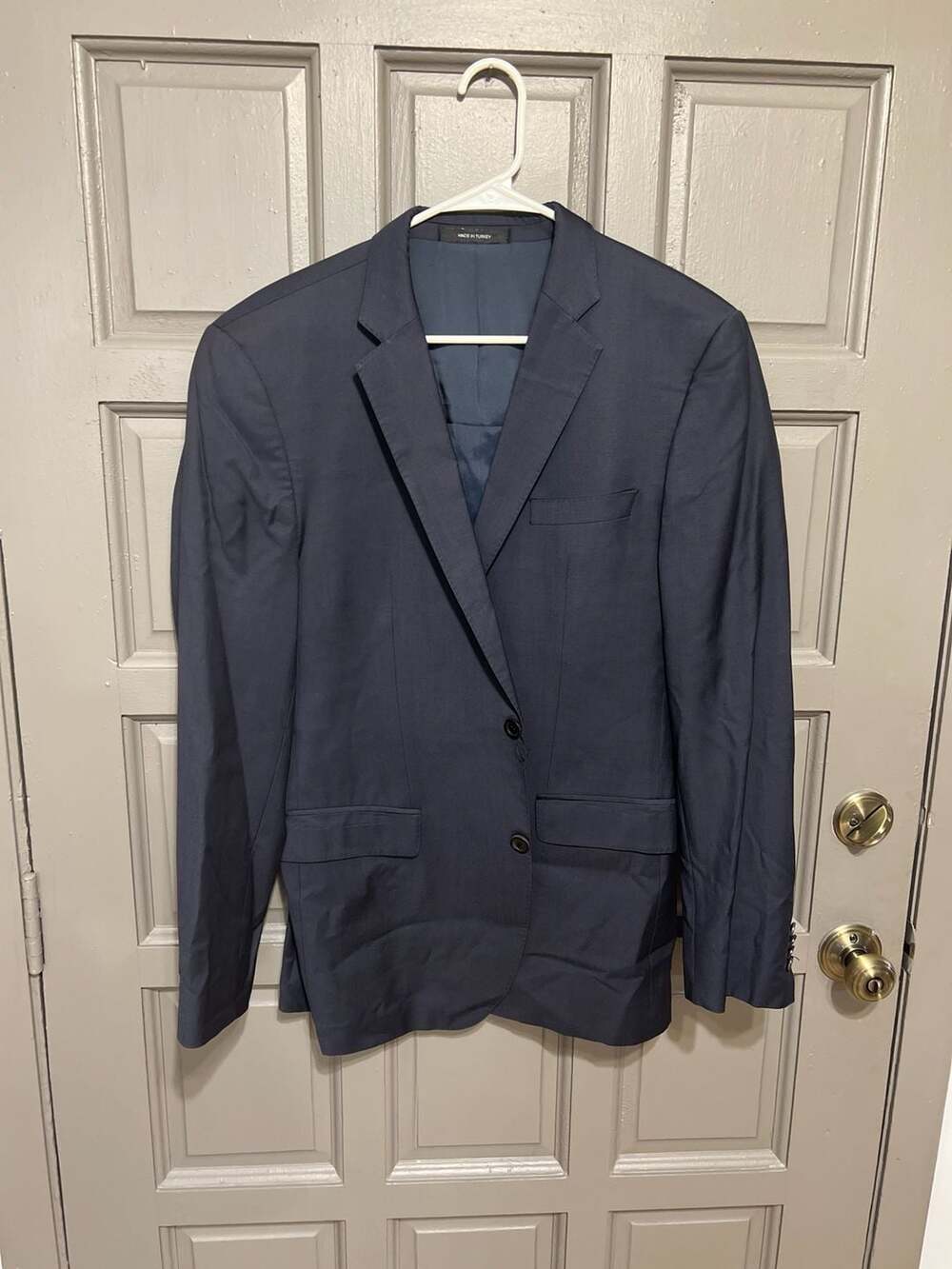 Hugo Boss The Jam75/Sharp3 Navy Blue Guabello Super 130's Wool Blazer 40R